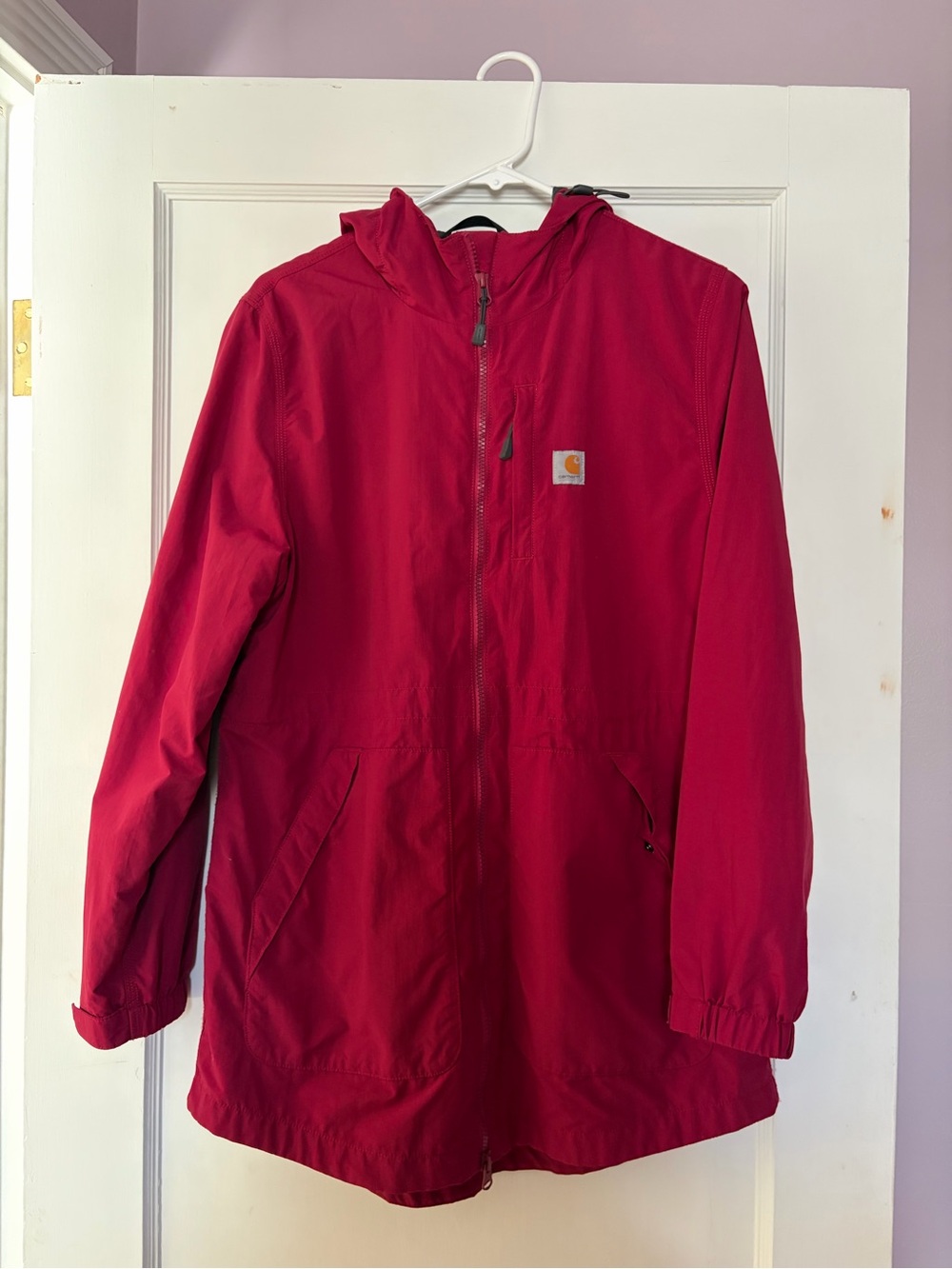 Carhartt Women’s Magenta Hooded Raincoat Jacket